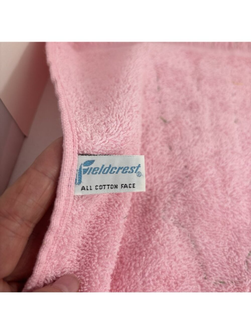 Vtg Appliquéd Amish Style Fieldcrest Hand Towels Pink Green Boy Girl - Picture 4 of 5